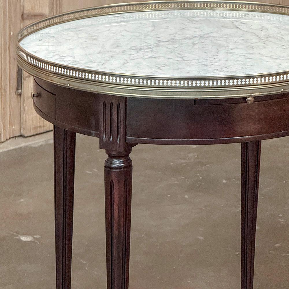 COPPIA di Tavoli Bouillotte con piano in marmo di Antique French Louis XVI in vendita 4