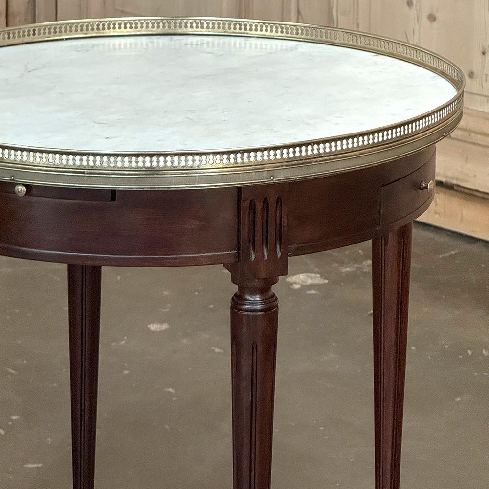 COPPIA di Tavoli Bouillotte con piano in marmo di Antique French Louis XVI in vendita 5