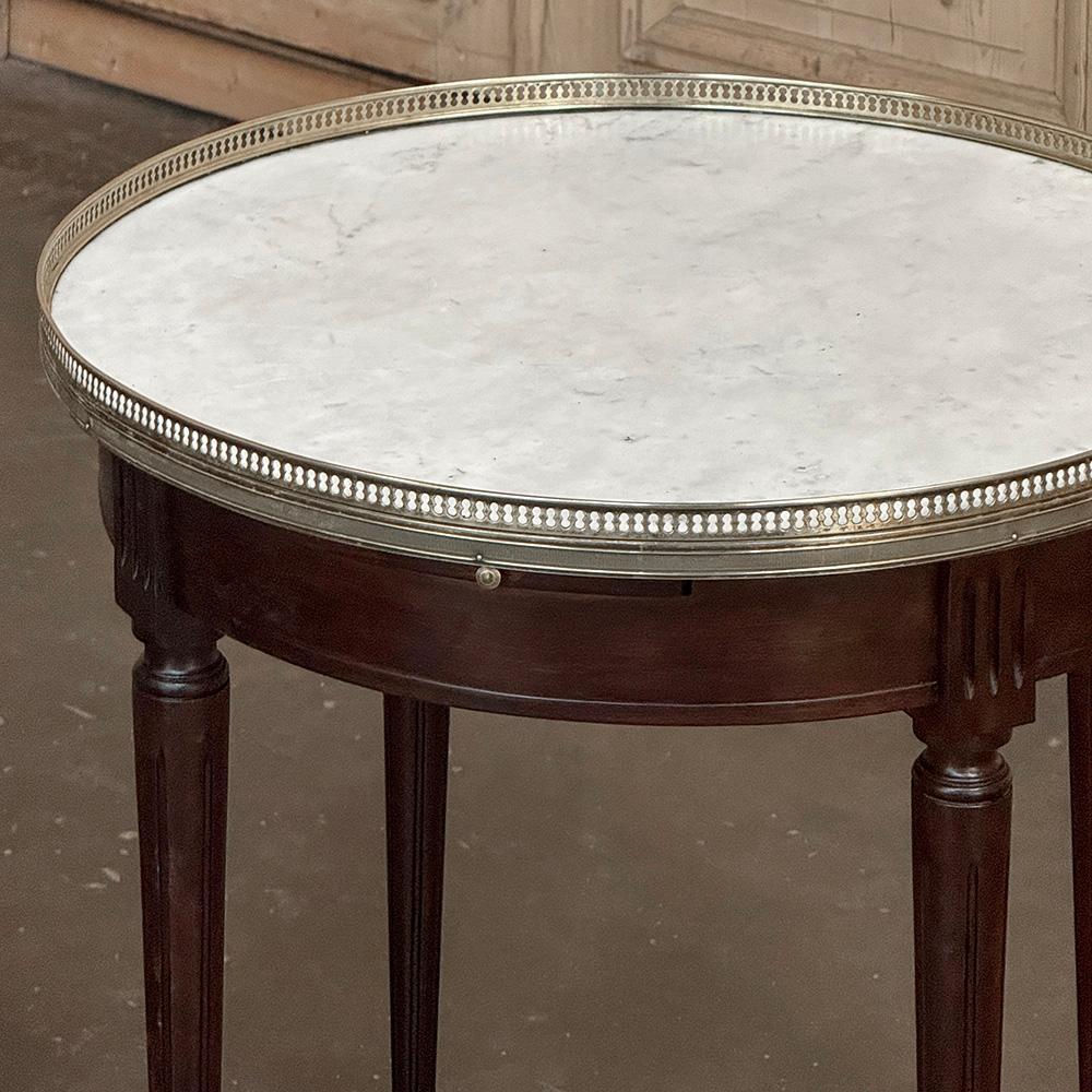 COPPIA di Tavoli Bouillotte con piano in marmo di Antique French Louis XVI in vendita 7