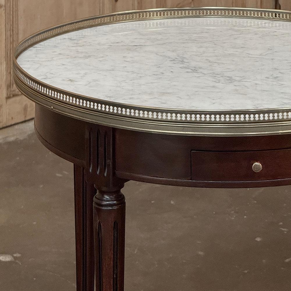 COPPIA di Tavoli Bouillotte con piano in marmo di Antique French Louis XVI in vendita 8