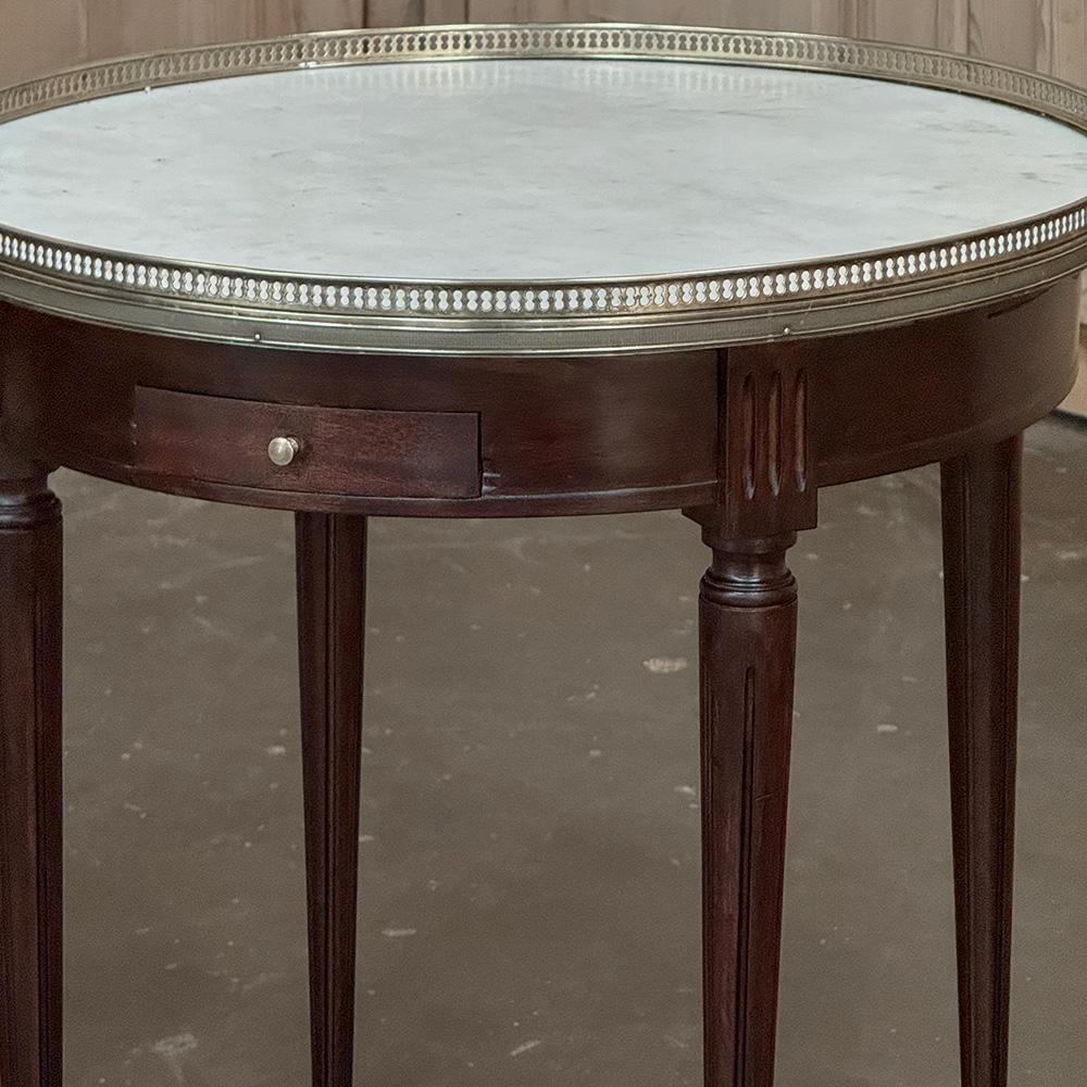 COPPIA di Tavoli Bouillotte con piano in marmo di Antique French Louis XVI in vendita 9