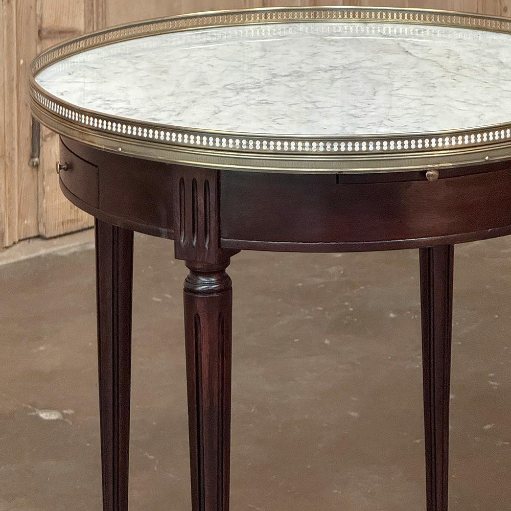 COPPIA di Tavoli Bouillotte con piano in marmo di Antique French Louis XVI in vendita 1