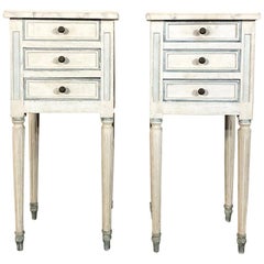 Pair of Antique French Louis XVI Painted Nightstands