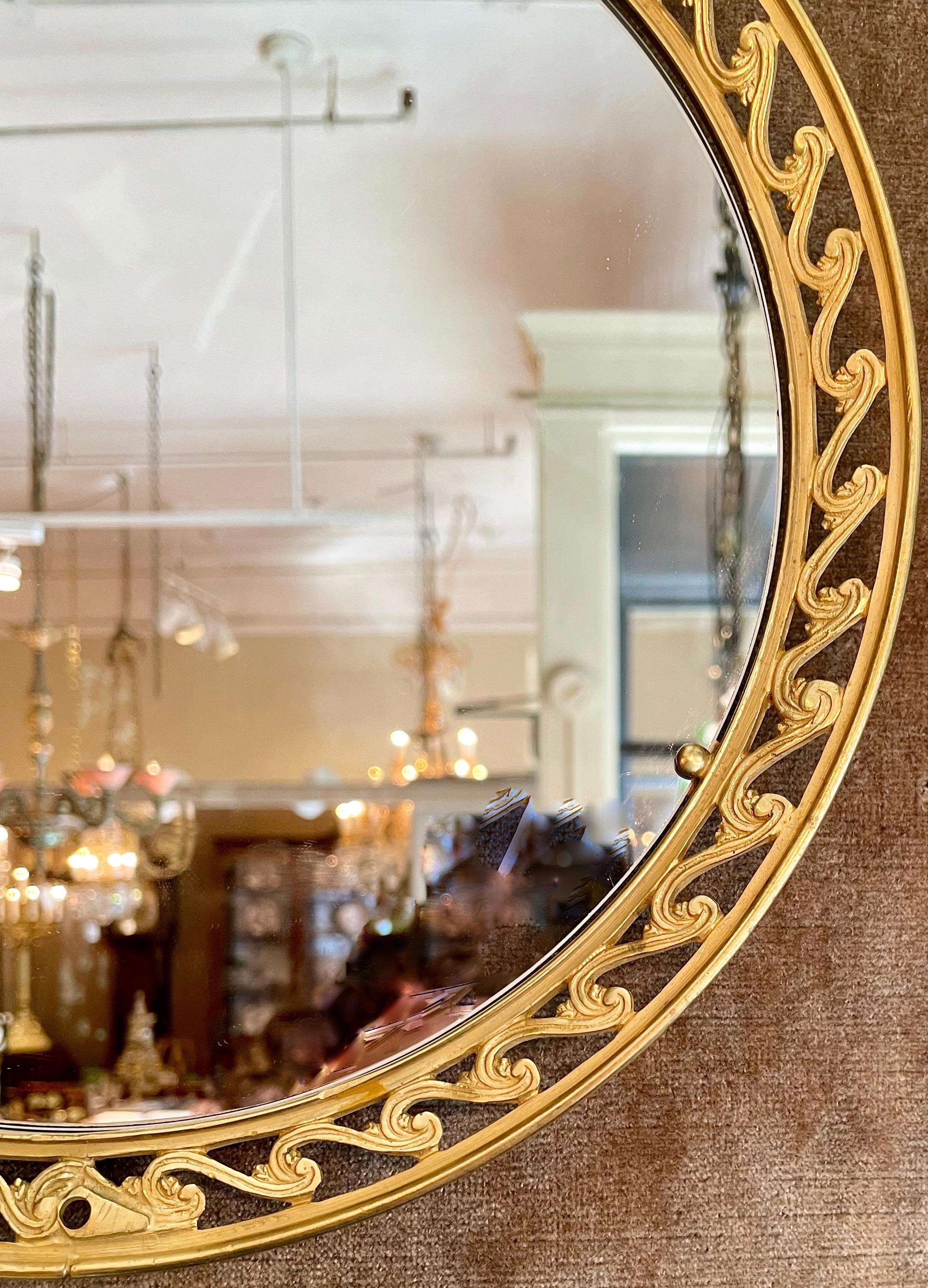 20th Century Pair of Antique French Louis XVI Style Bronze D'Oré Framed Mirrors, Circa 1900's For Sale