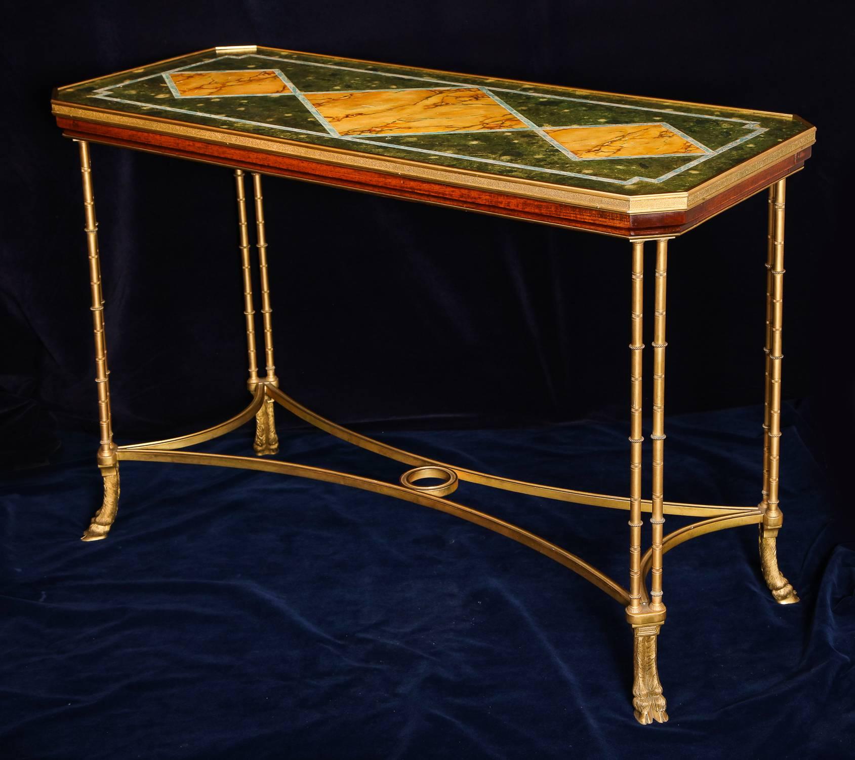 Pair of Antique French Louis XVI Style Gilt Bronze Side or Console Tables In Good Condition In New York, NY