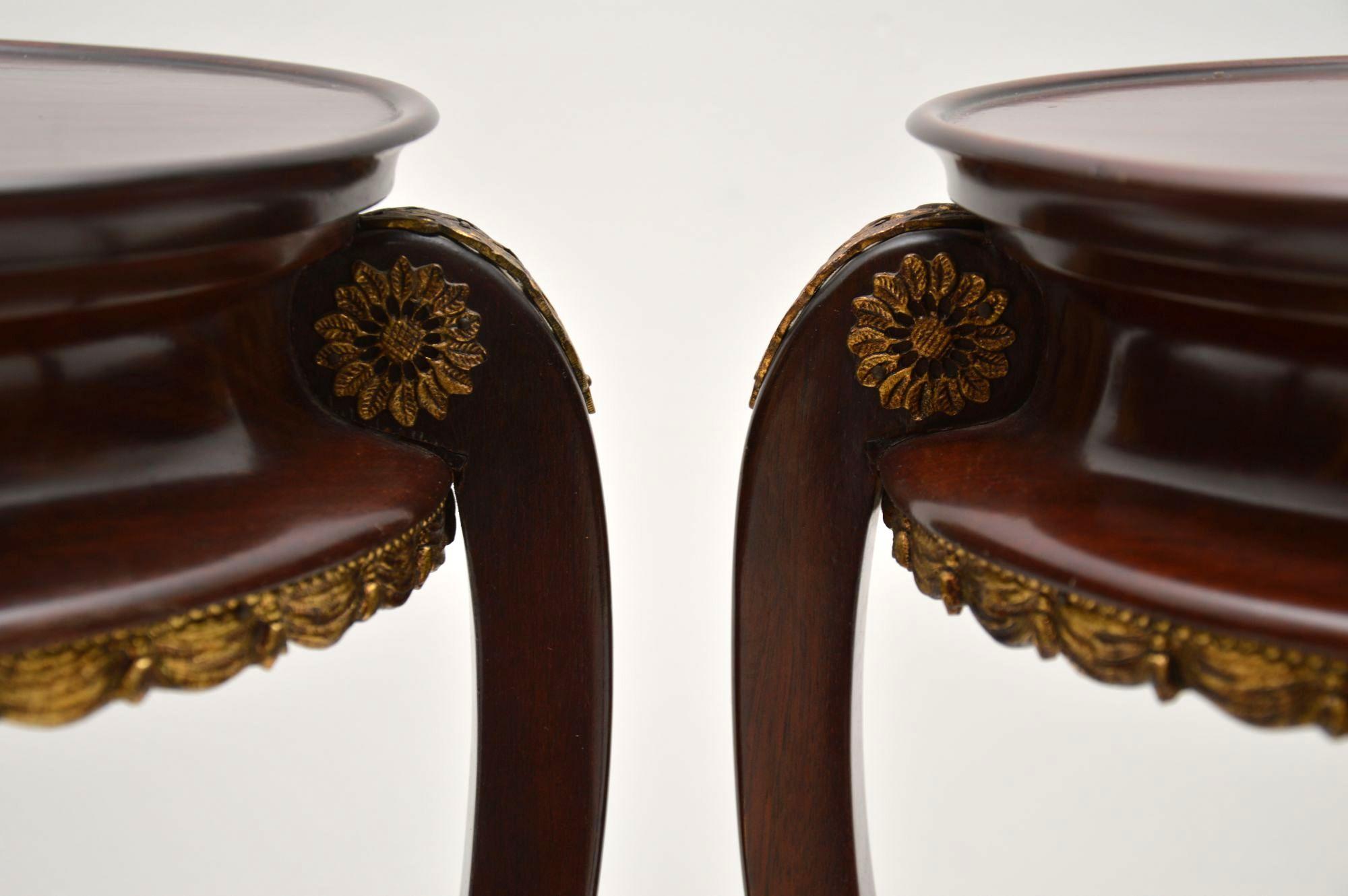 Pair of Antique French Mahogany Side Tables 6