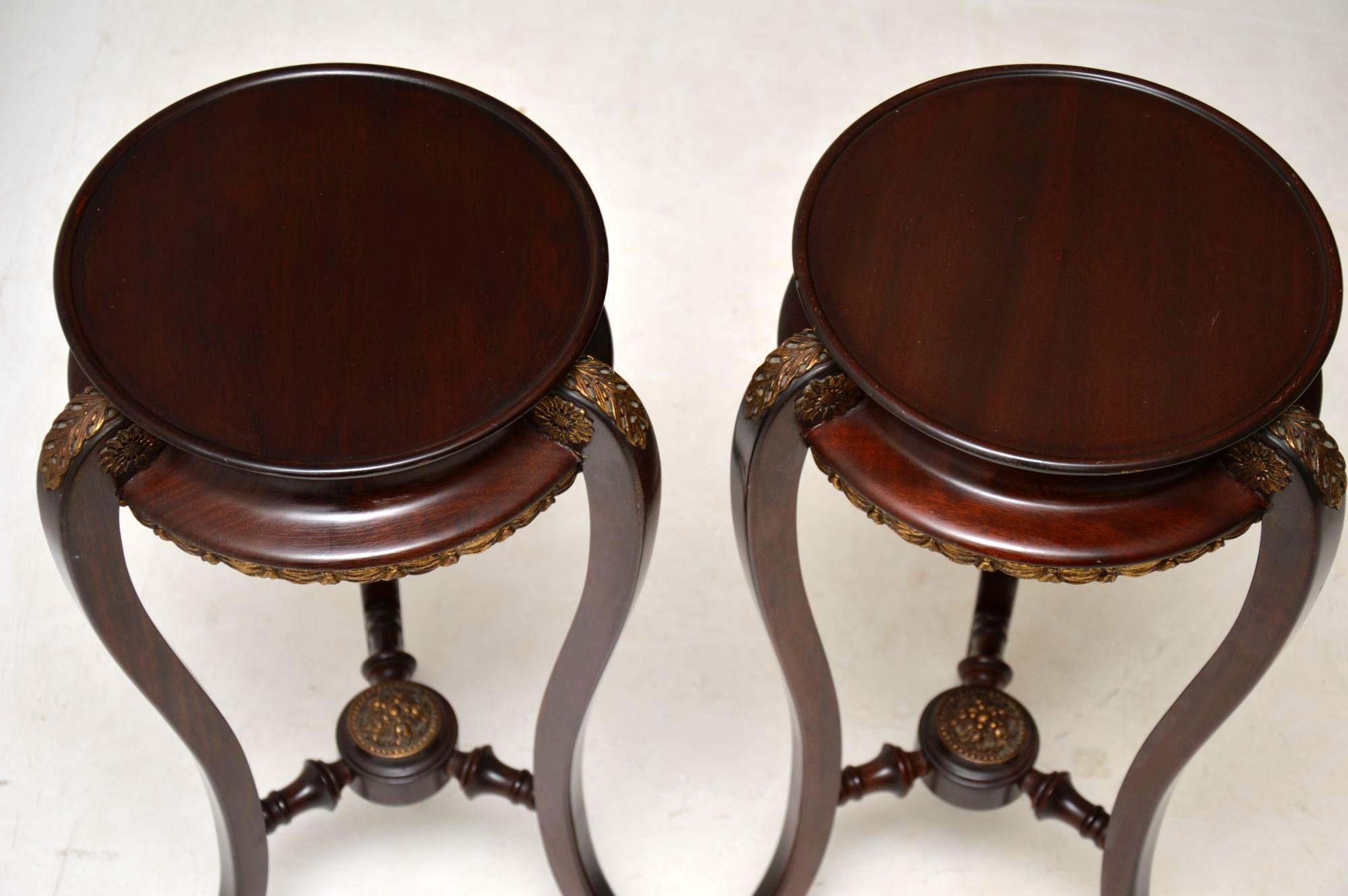 Pair of Antique French Mahogany Side Tables In Good Condition In London, GB