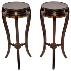 Pair of Antique French Mahogany Side Tables