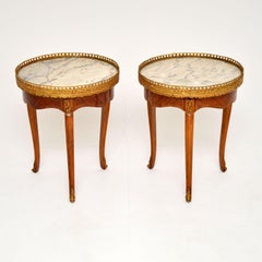 Pair of Antique French Marble Top Side Tables
