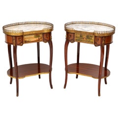 Pair of Antique French Marble-Top Side Tables