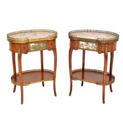 Pair of Antique French Marble Top Side Tables