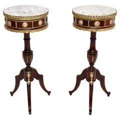 Pair of Antique French Marble Top Side Tables