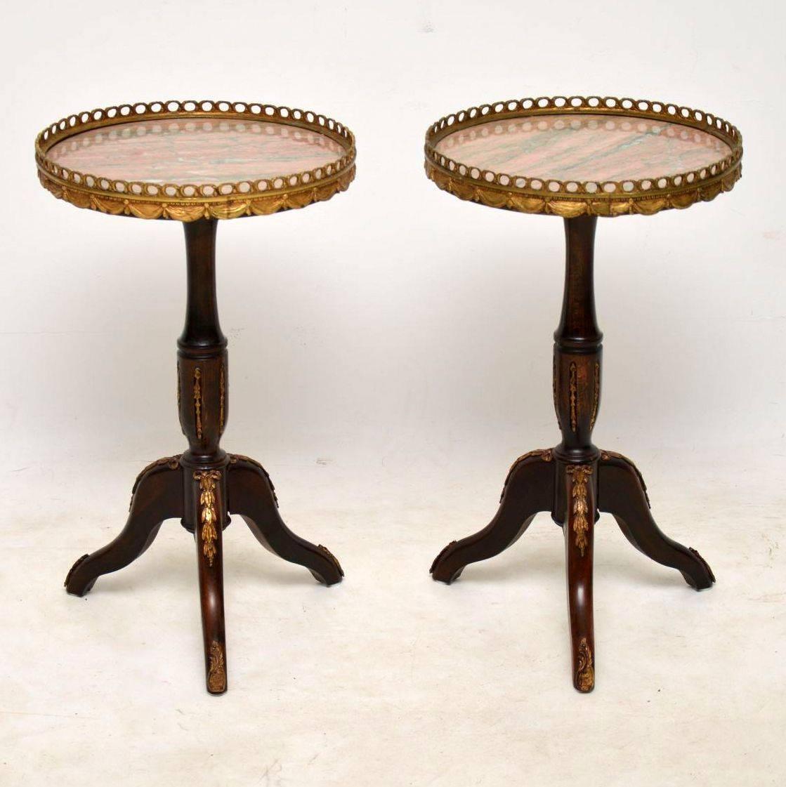 Pair of Antique French Marble-Top Wine Tables 6