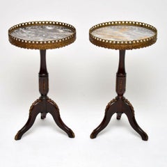 Pair of Antique French Marble-Top Wine Tables