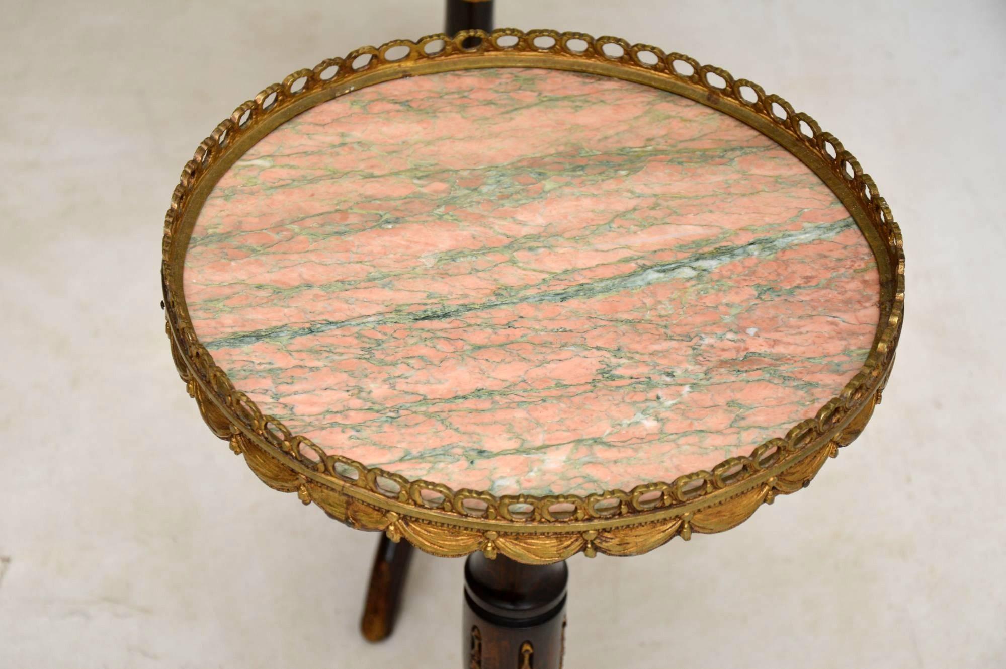 Mid-20th Century Pair of Antique French Marble-Top Wine Tables