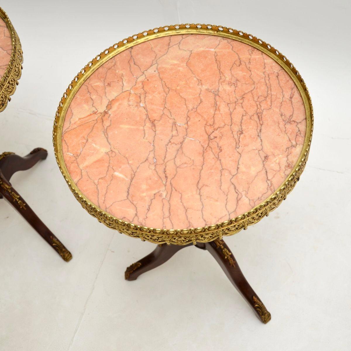 Pair of Antique French Marble Top Wine Tables In Good Condition In London, GB