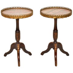 Pair of Antique French Marble-Top Wine Tables