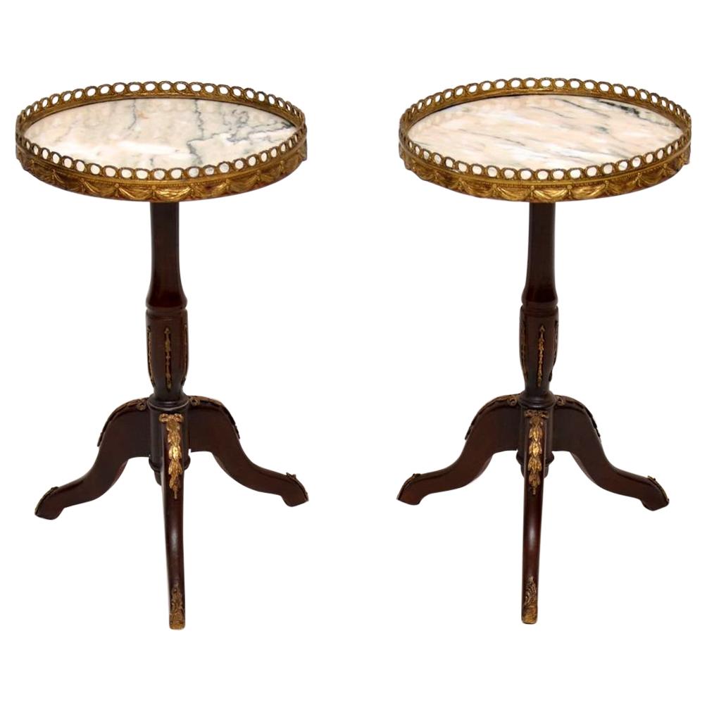 Pair of Antique French MarbleTop Wine Tables at 1stDibs
