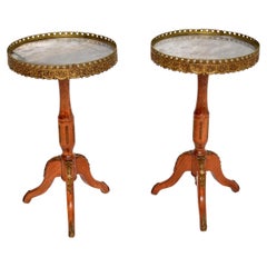Pair of Antique French Marble Top Wine Tables