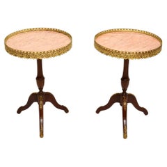 Pair of Antique French Marble Top Wine Tables