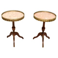 Pair of Antique French Marble Top Wine Tables