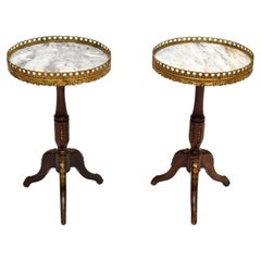 Pair of Antique French Marble Top Wine Tables