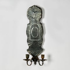 Pair of Antique French Mirrored Wall Sconces