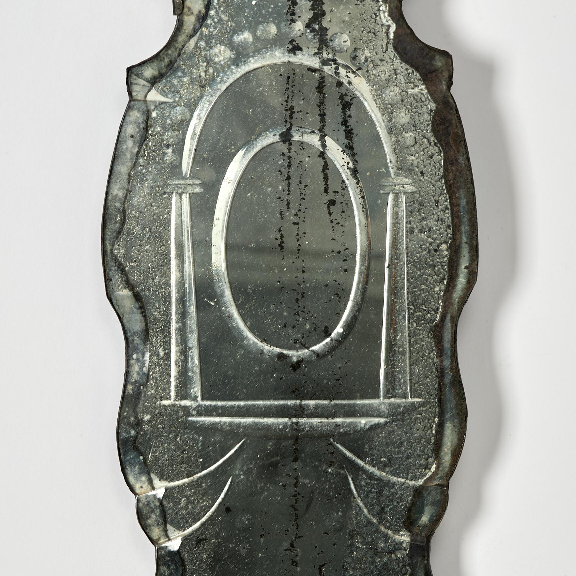 Hand-Crafted Pair of Antique French Mirrored Wall Sconces For Sale