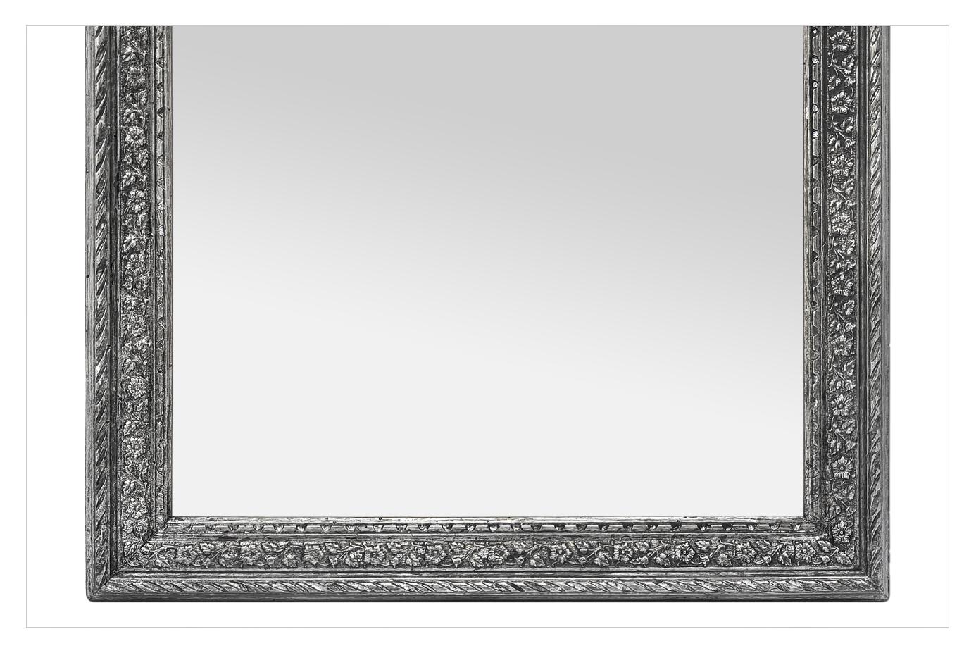 Francese Coppia di specchi francesi antichi in legno patinato e argentato, circa 1900 in vendita