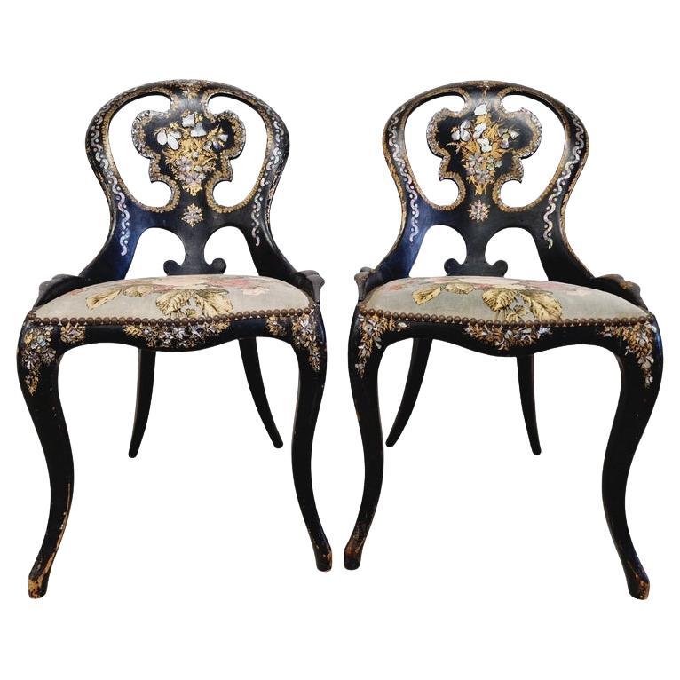 Pair of Antique French Napoleon III Chairs