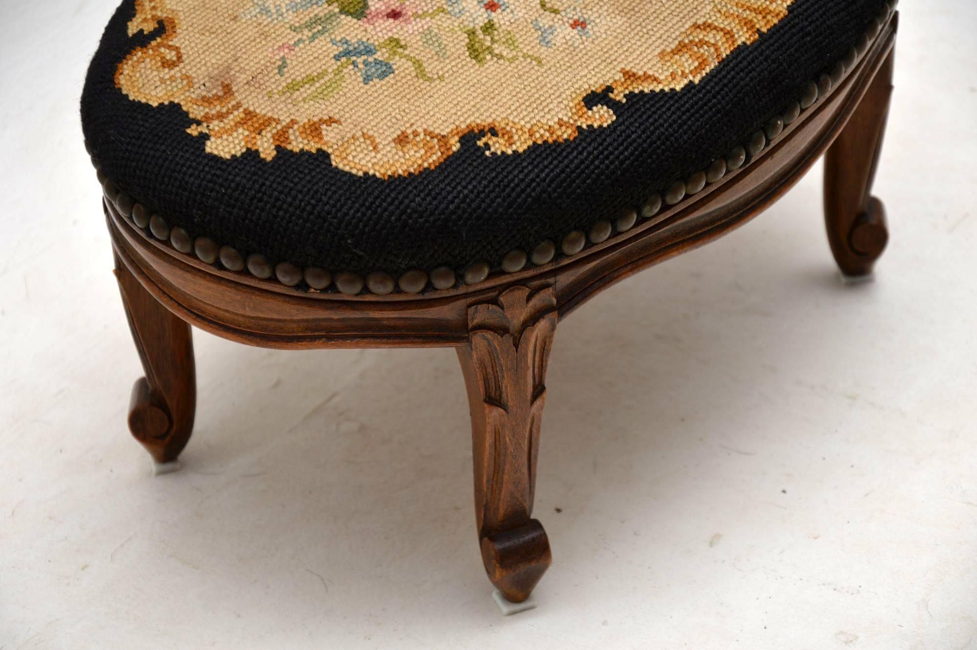 Pair of Antique French Needlepoint Foot Stools 2