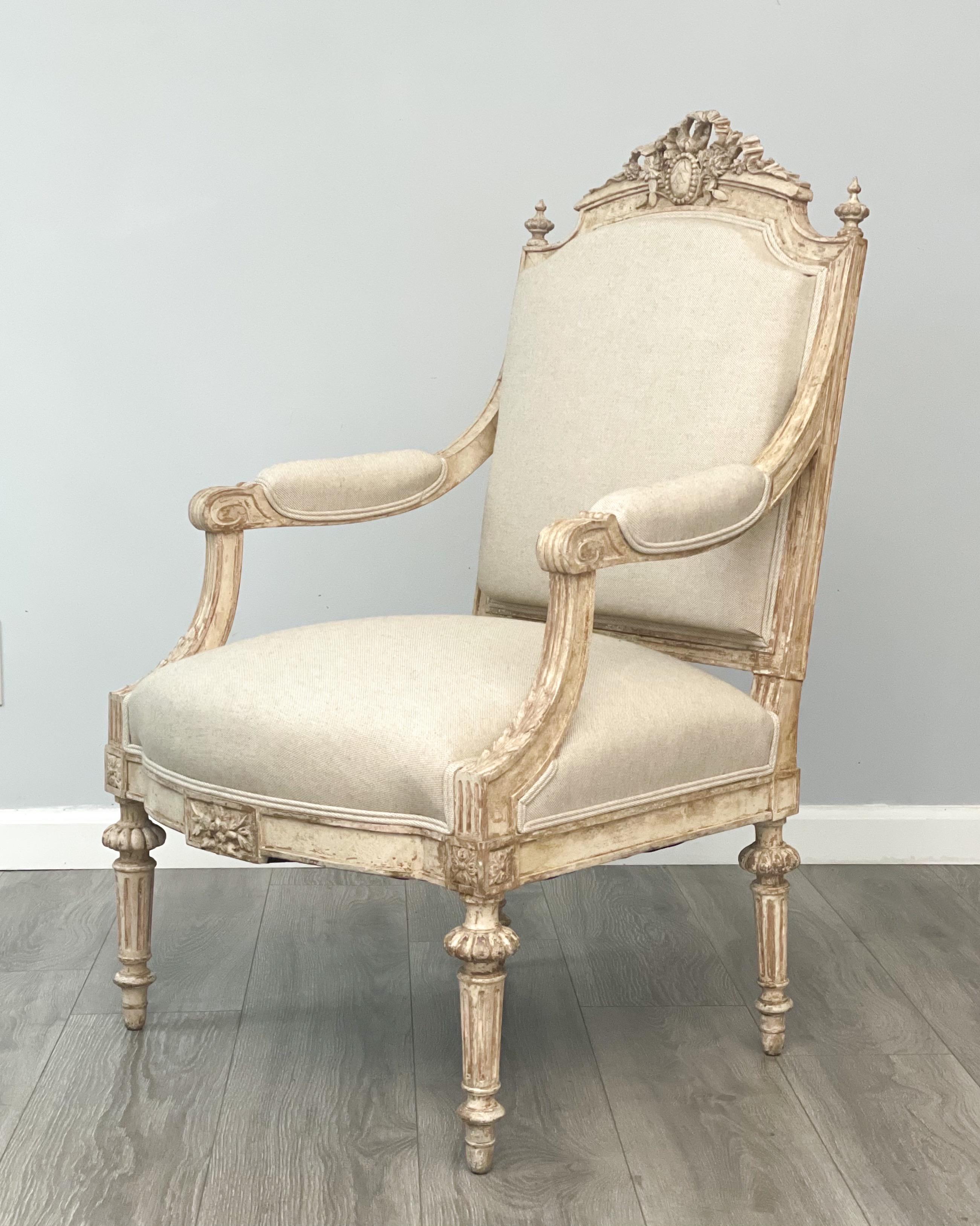 Louis XVI Pair of Antique French Neoclassical Armchairs