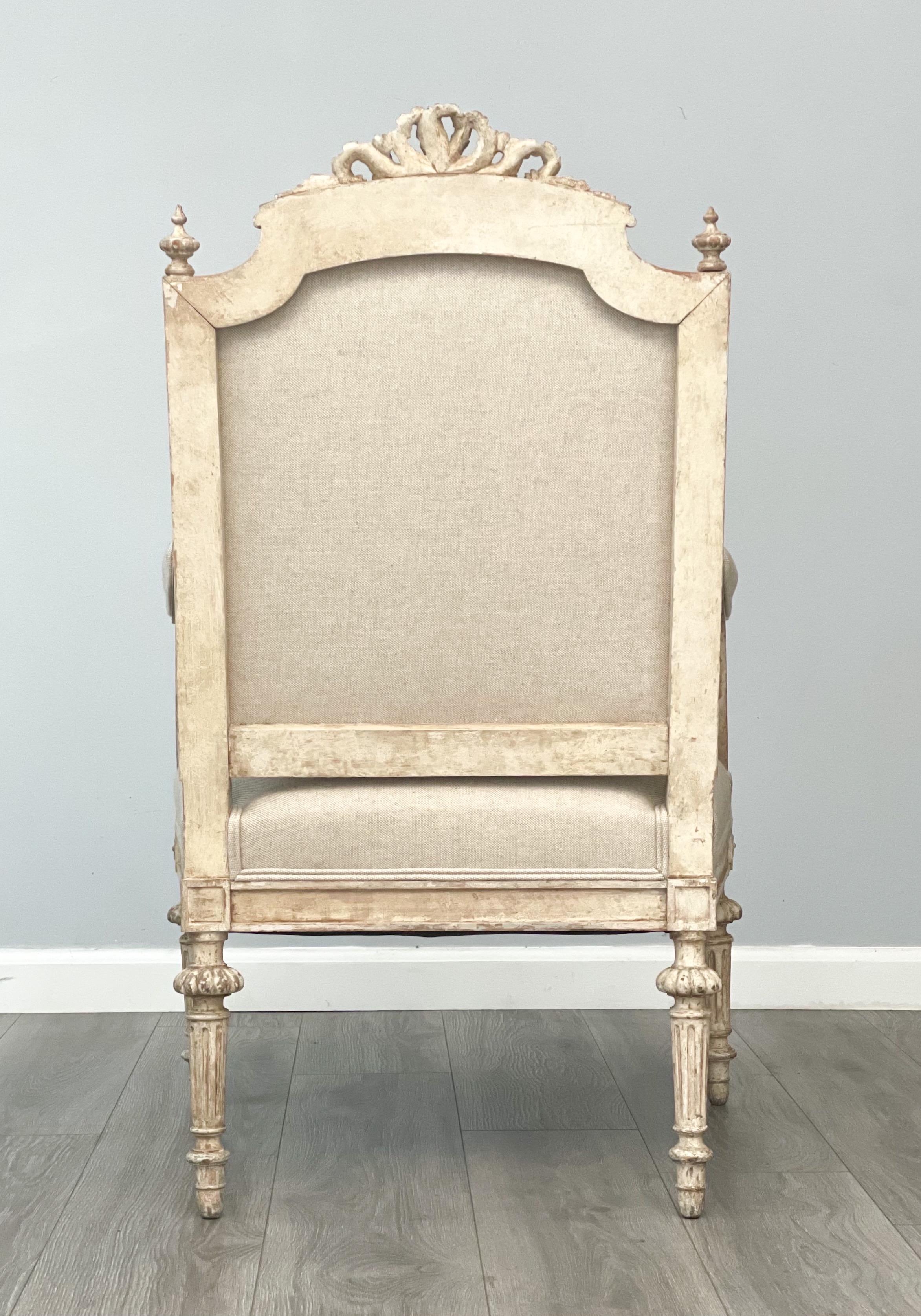 Early 20th Century Pair of Antique French Neoclassical Armchairs