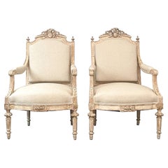 Pair of Antique French Neoclassical Armchairs