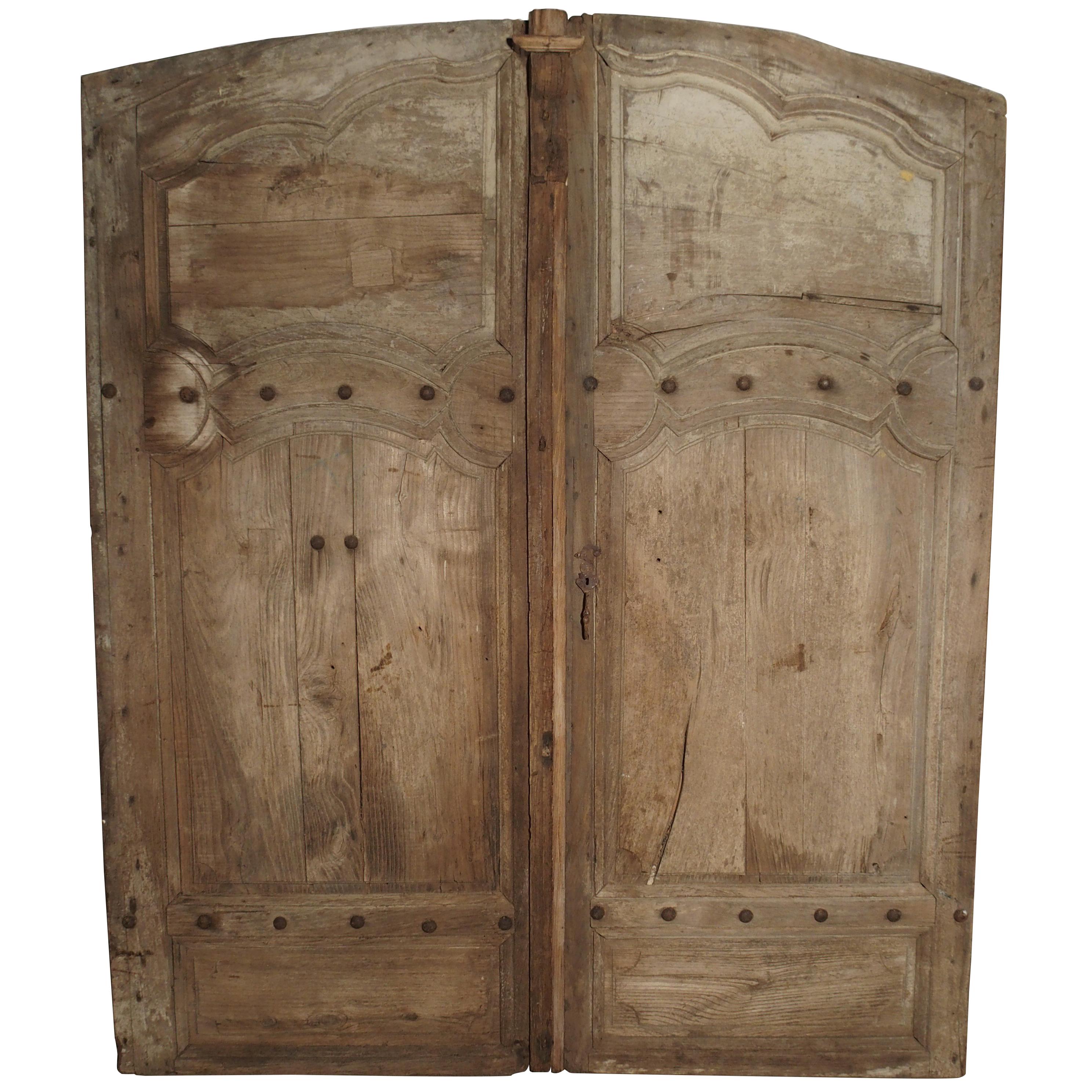 Pair of Antique French Oak Doors from Burgundy, 1700s