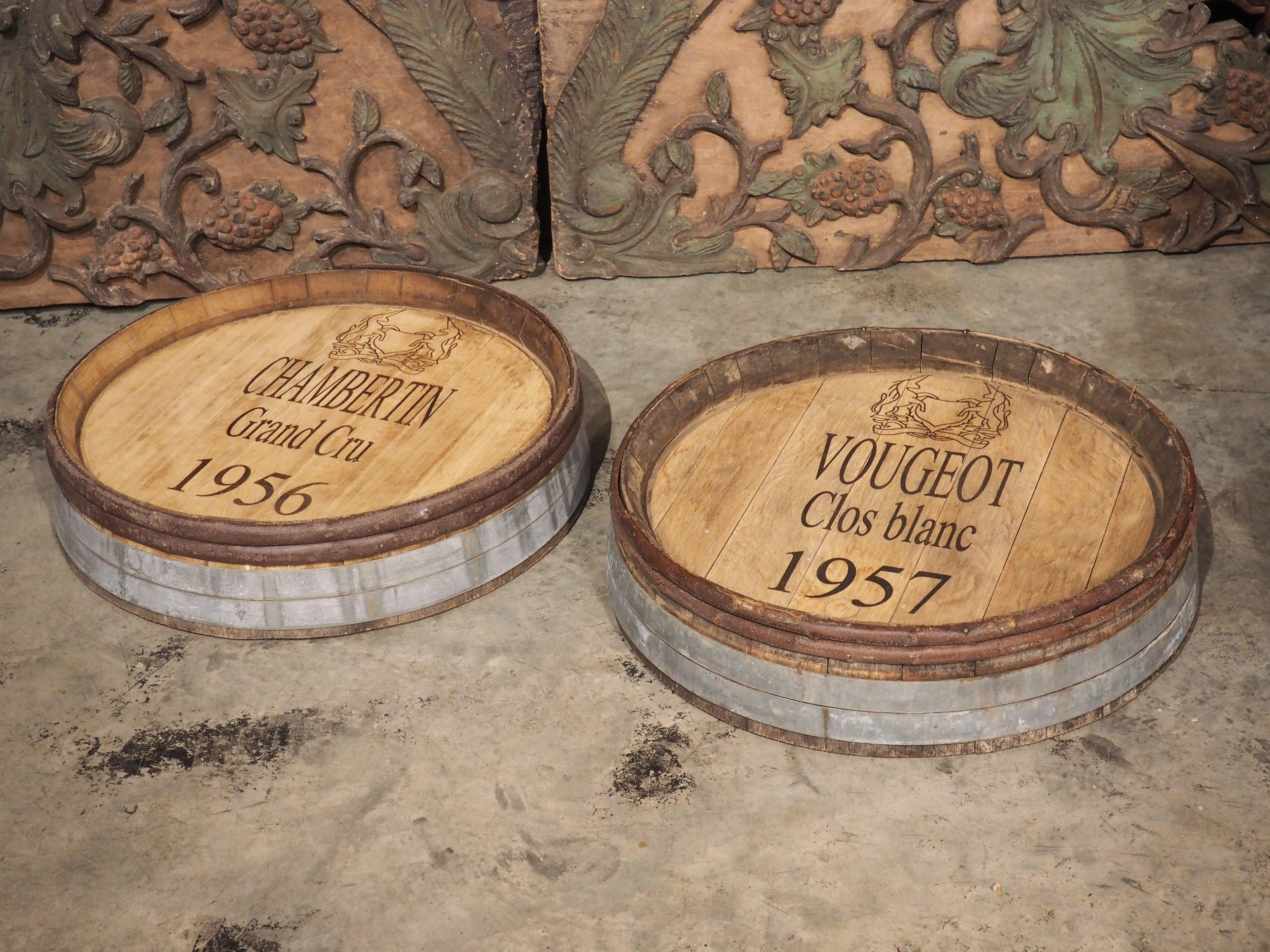 Pair of Antique French Oak Wine Barrel Facades, Chambertin and Vougeot 5
