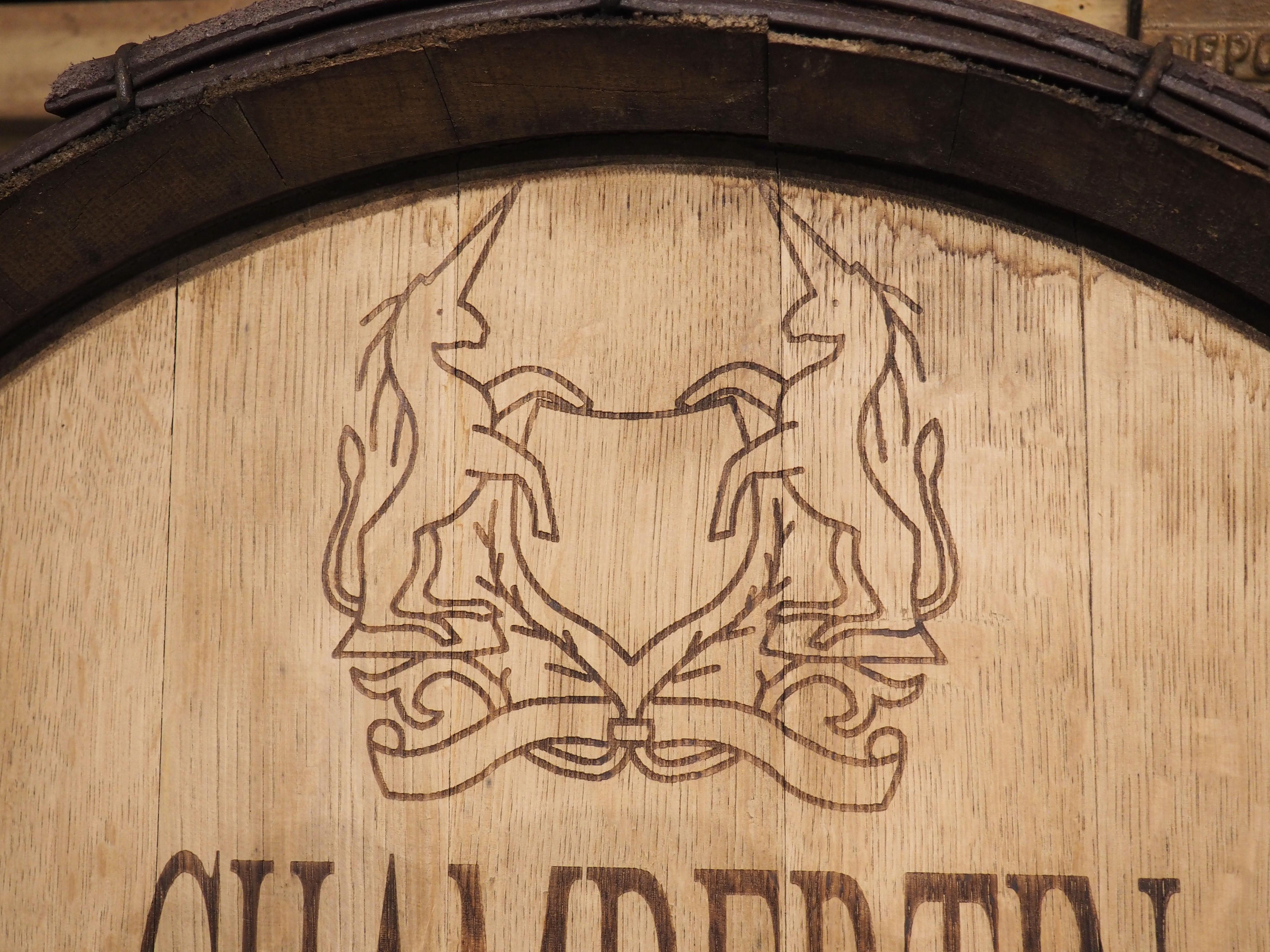 Hand-Carved Pair of Antique French Oak Wine Barrel Facades, Chambertin and Vougeot