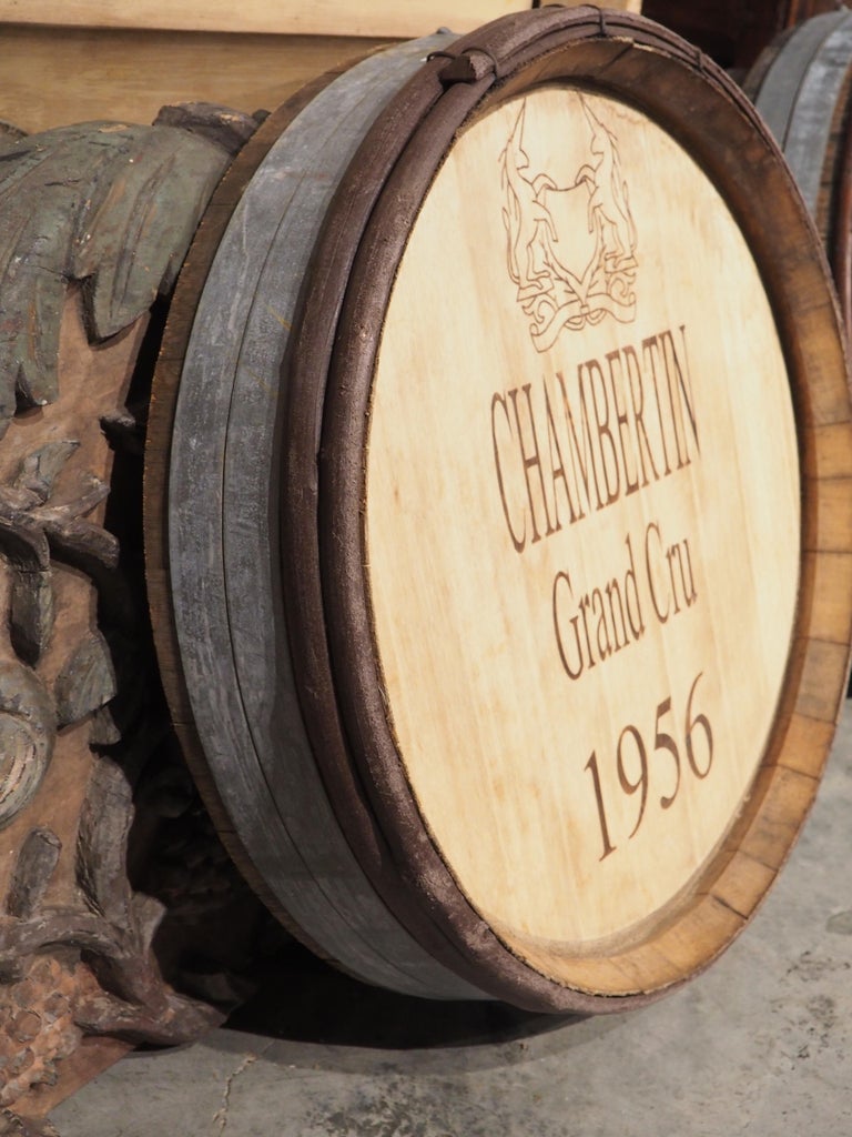 Pair of Antique French Oak Wine Barrel Facades, Chambertin and Vougeot
