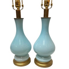 Pair of Antique French Opaline Table Lamps.