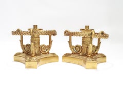 Pair of Antique French Ormolu Doré Gilt Bronze Etageres Bases by Thomire