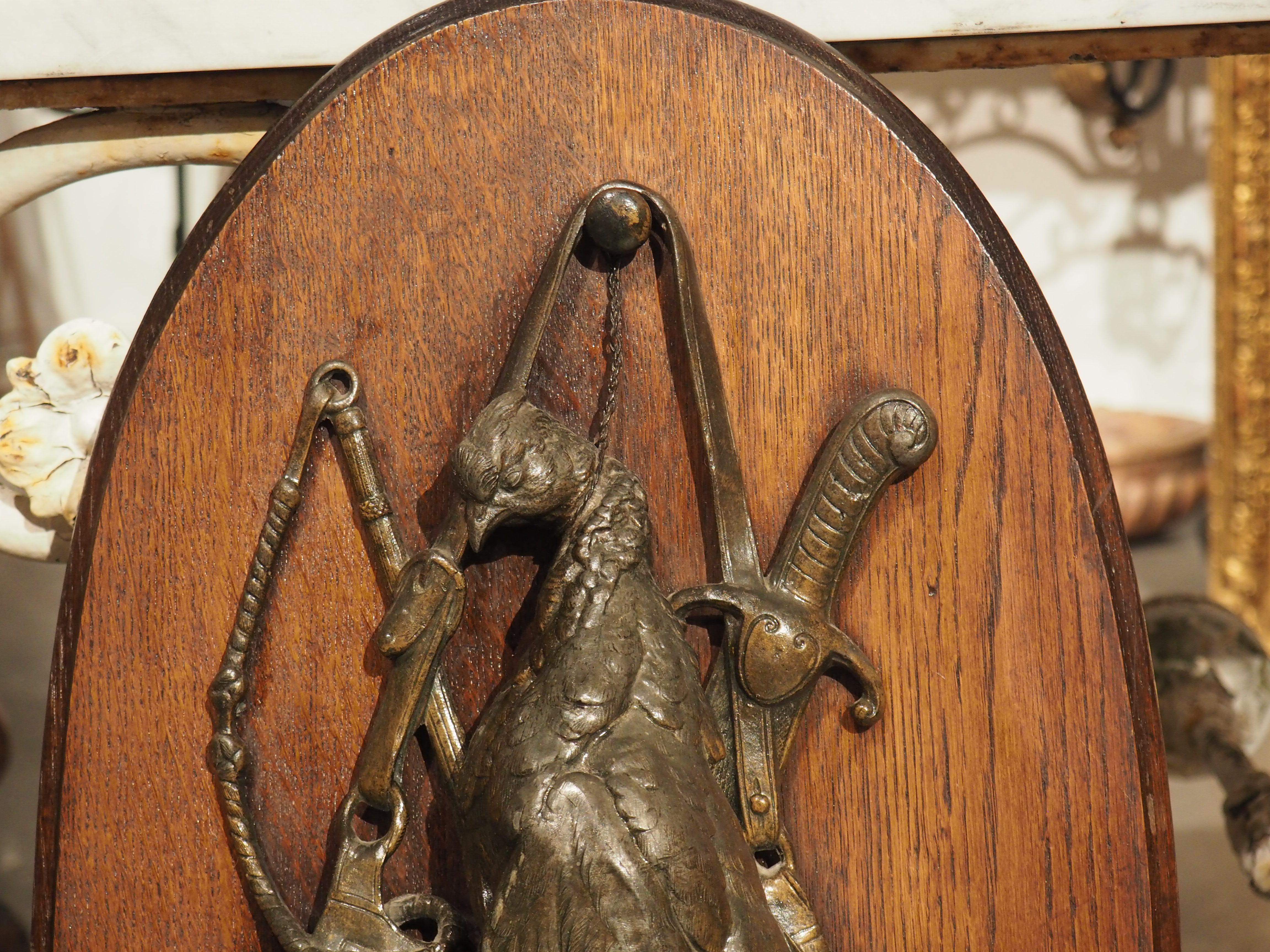 Early 20th Century Pair of Antique French Oval Hunting and Fishing Trophy Plaques, Circa 1900