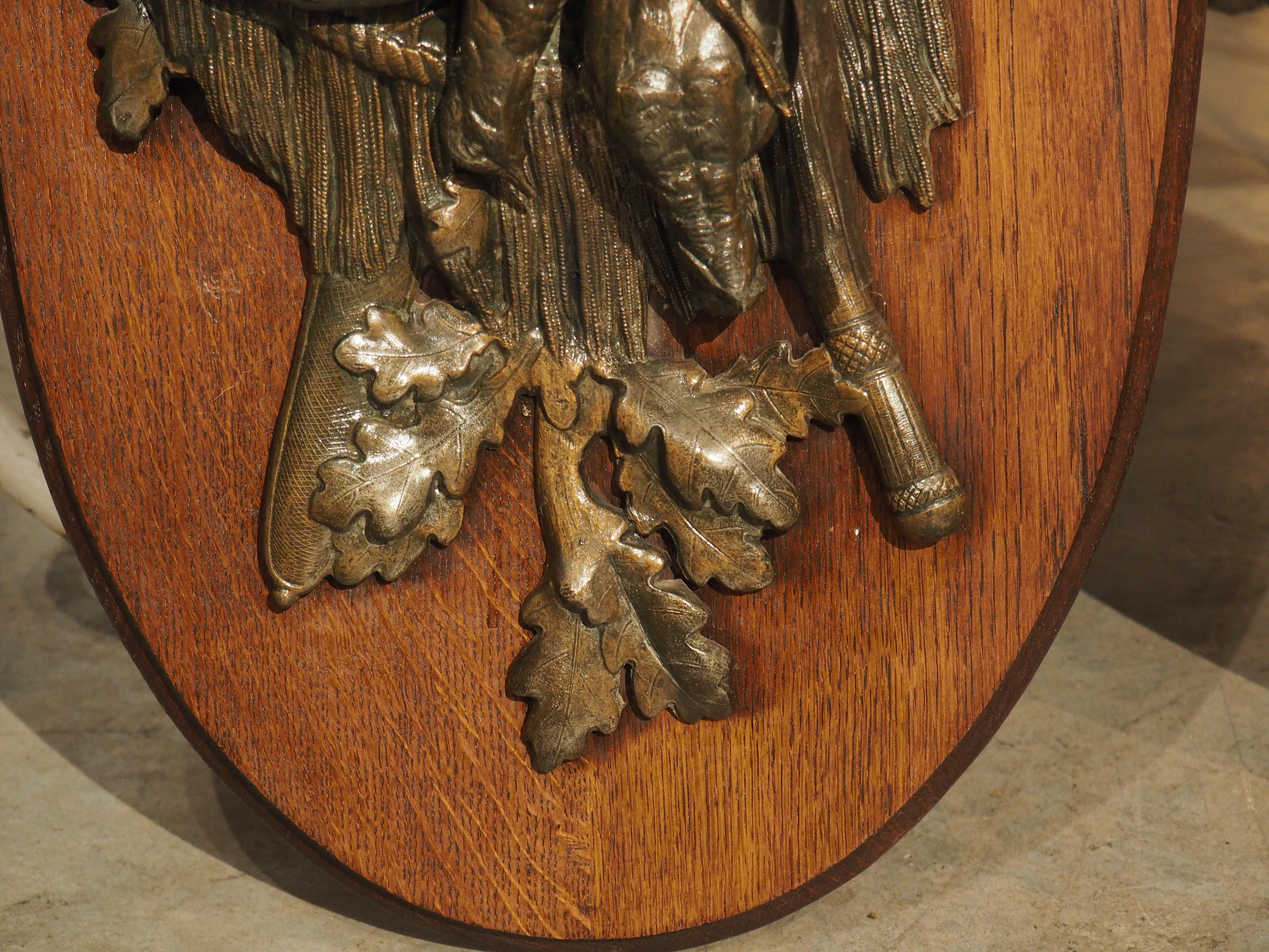 Pair of Antique French Oval Hunting and Fishing Trophy Plaques, Circa 1900 1
