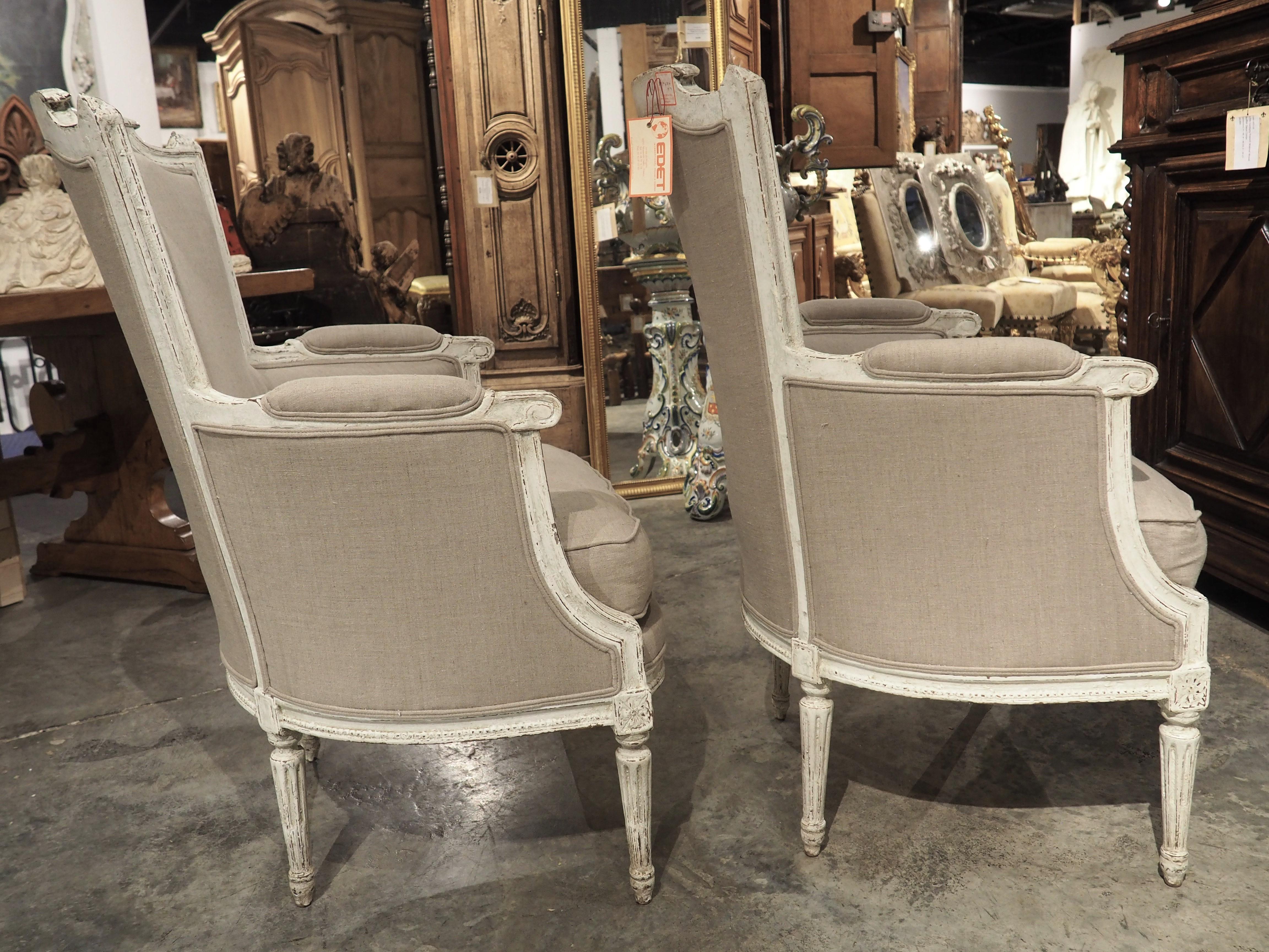 Pair of Antique French Painted Directoire Style Armchairs, Circa 1900 For Sale 4