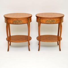 Pair of Antique French Parquetry Side Tables