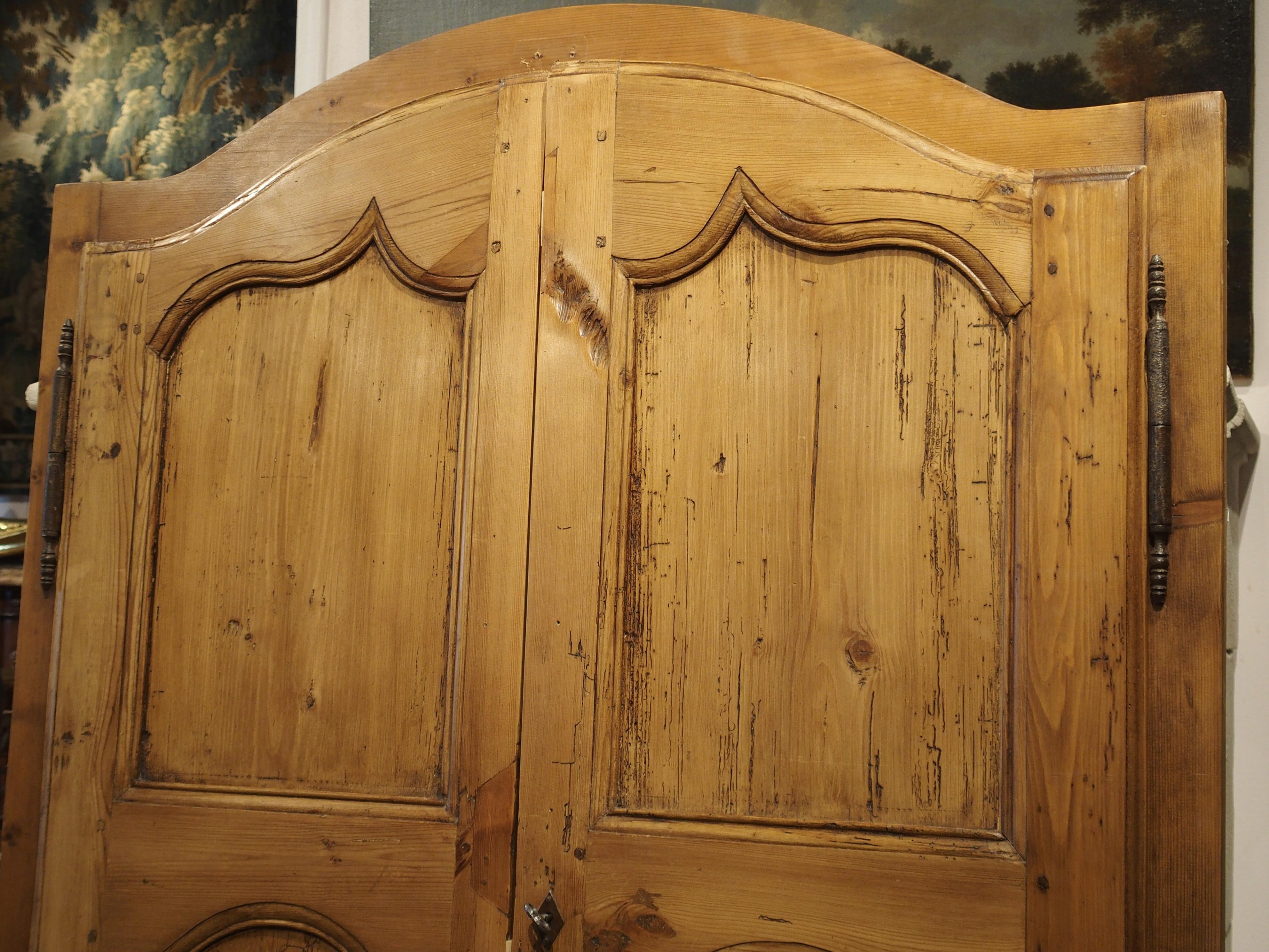 French Provincial Pair of Antique French Pine Cabinet Doors, 19th Century