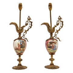 Pair of Vintage French Porcelain Lamps