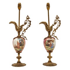 Pair of Antique French Porcelain Lamps