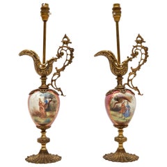 Pair of Vintage French Porcelain Lamps