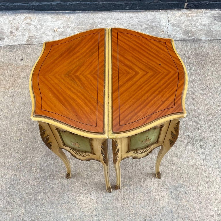 Pair of Antique French Provincial Night Stands or End Tables For Sale