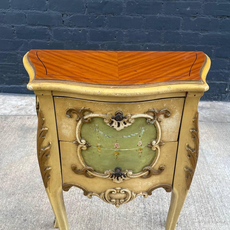 Pair of Antique French Provincial Night Stands or End Tables For Sale